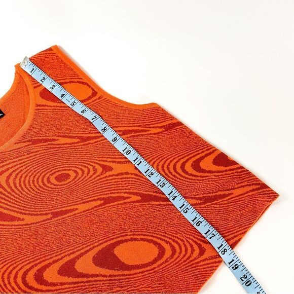 🍋 CIDER • Women’s Orange 70’s Vibe Abstract Print Knit Tank Top Size XL - Picture 6 of 6